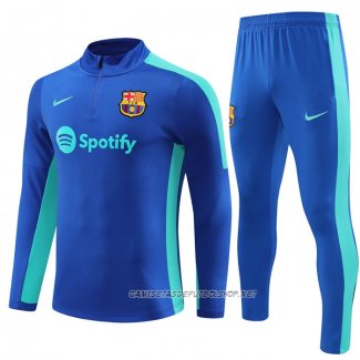 Chandal de Sudadera del Barcelona 23-24 Nino Azul