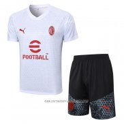 Chandal del AC Milan 23-24 Manga Corta Blanco - Pantalon Corto