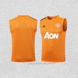 Camiseta de Entrenamiento Manchester United 21-22 Sin Mangas Naranja