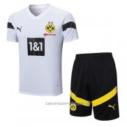 Chandal del Borussia Dortmund 22-23 Manga Corta Blanco - Pantalon Corto