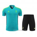 Chandal del Juventus 22-23 Manga Corta Azul y Verde - Pantalon Corto