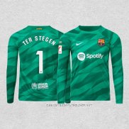 Camiseta Barcelona Portero Jugador Ter Stegen 23-24 Manga Larga Verde