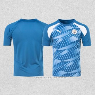 Camiseta Pre Partido del Manchester City 2023 Azul