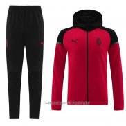 Chandal con Capucha del AC Milan 24-25 Rojo