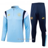 Chandal de Sudadera del Manchester City 23-24 Azul Claro