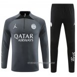 Chandal de Sudadera del Paris Saint-Germain Jordan 23-24 Nino Gris