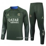 Chandal de Sudadera del Paris Saint-Germain Jordan 23-24 Nino Verde