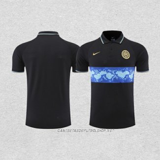 Camiseta Polo del Inter Milan 22-23 Negro y Azul