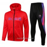 Chandal con Capucha del Paris Saint-Germain 21-22 Rojo
