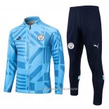 Chandal de Chaqueta del Manchester City 22-23 Azul Claro