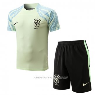 Chandal del Brasil 22-23 Manga Corta Verde - Pantalon Corto