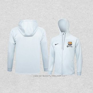 Chaqueta con Capucha del Barcelona 23-24 Blanco