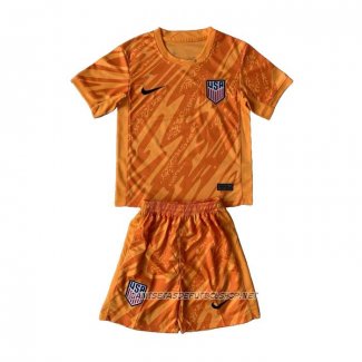 Camiseta Estados Unidos Portero 2024 Nino Naranja