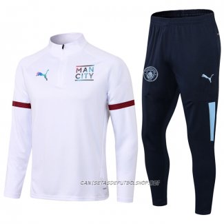 Chandal de Sudadera del Manchester City 21-22 Blanco