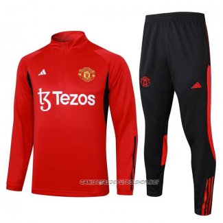 Chandal de Sudadera del Manchester United 23-24 Nino Rojo