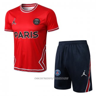 Chandal del Paris Saint-Germain Jordan 22-23 Manga Corta Rojo - Pantalon Corto