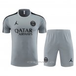 Chandal del Paris Saint-Germain Jordan 23-24 Manga Corta Gris - Pantalon Corto