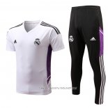 Chandal del Real Madrid 22-23 Manga Corta Blanco y Purpura