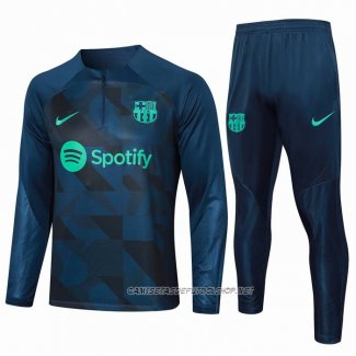 Chandal de Sudadera del Barcelona 23-24 Nino Azul